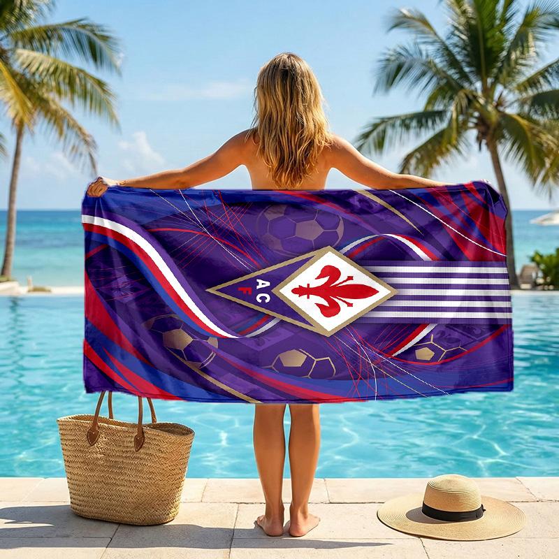 Полотенце для пляжа Fiorentina FC, быстросохнущее, из микрофибры, впитывающее, портативное, для путешествий, для плавания