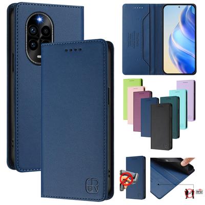 Роскошный кожаный чехол для Huawei Nova 13 Pro Nova13 Pro RFID-блокировка слотов для карт Магнитная подставка для притяжения Ударопрочный откидной чехол