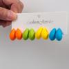 4Pairs Korean Small Waterdrop Dupes Earrings for Women Fashion Matte Colorful Acrylic Chunky Tear Drop Earring Hoops Jewelry Set