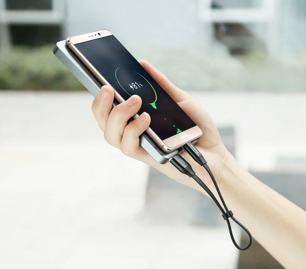 Кабель USB-C Baseus 0,23 м с держателем - Черный 2A