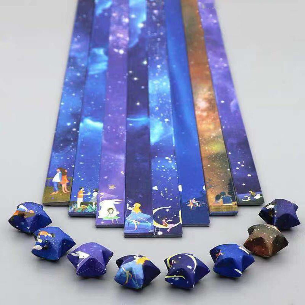 Искусство Ремесла Простой Узор Космическая Звезда Оригами Небо Звезды Бумага Бумажная Полоска Оригами Бумага