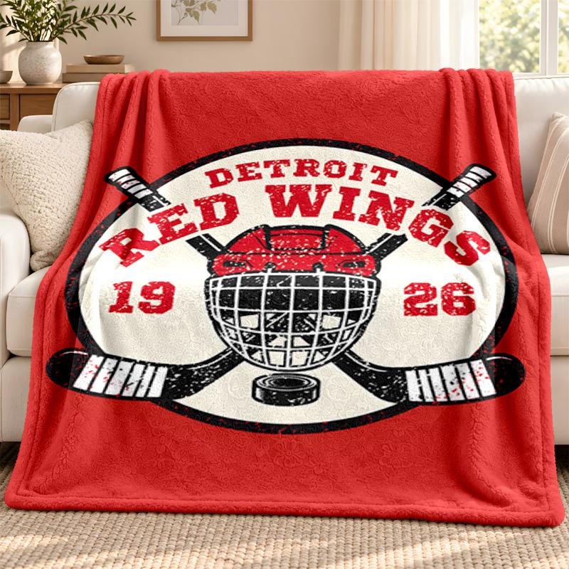 Detroit Red Wings blanket Flannel Blanket Soft Cozy Plush Throw for Sofa Bed Lightweight Home Decoration Outdoor camping