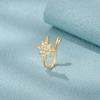 CANNER Octagonal Star-Studded Diamond Zircon Nose Ring Nose Cuff Piercing Jewelry S925 Silver