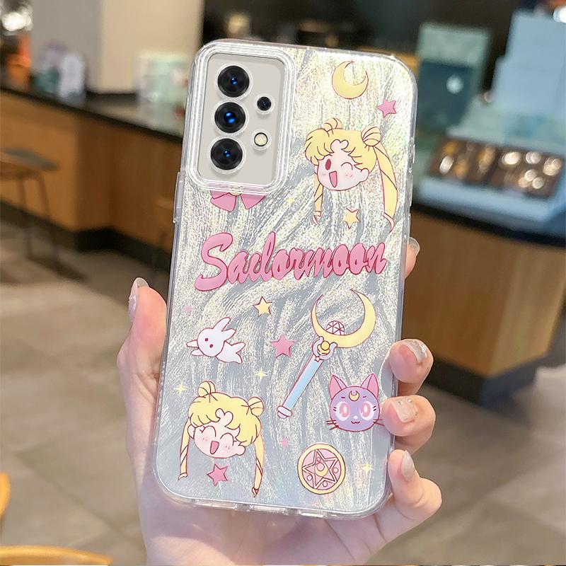 Милый Чехол для Телефона Сейлор Мун для Samsung Galaxy A35 A34 A33 A32 A31 A30 A25 A24 A23 A22 A21 A20 A16 A15 A06 Жесткий Пылезащитный Чехол