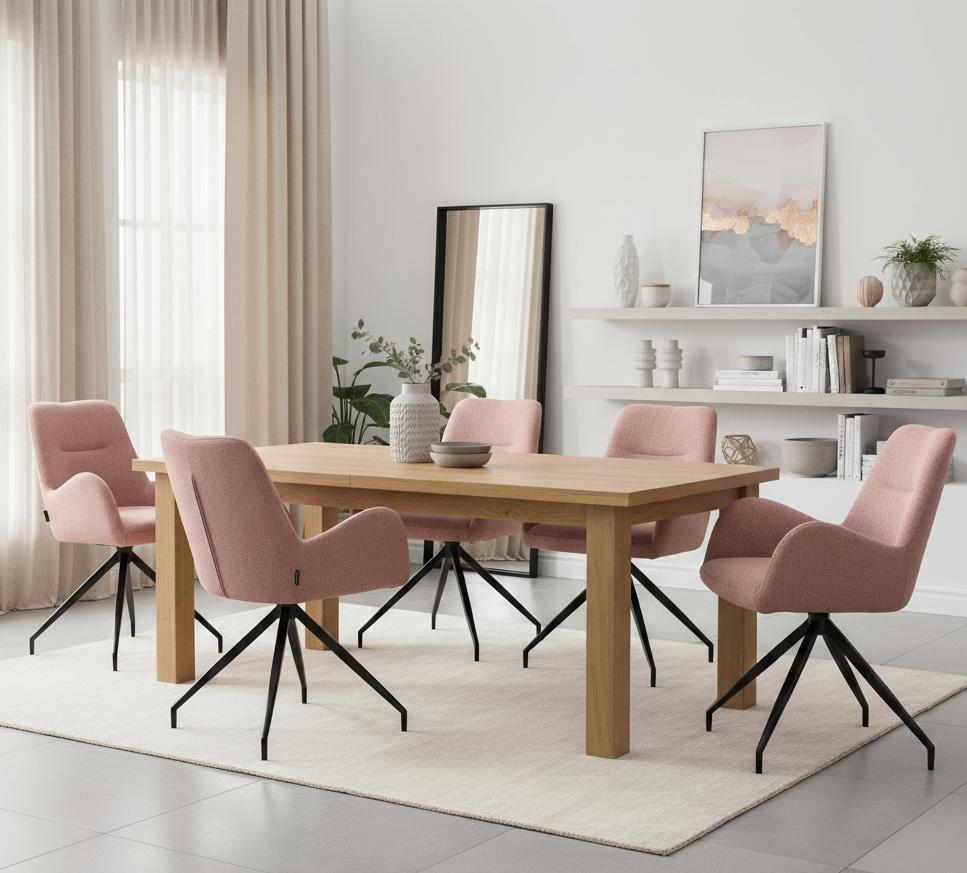 ERIM swivel chair upholstered in beige fabric