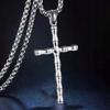 Necklace Silver Steel Chain Cross 324