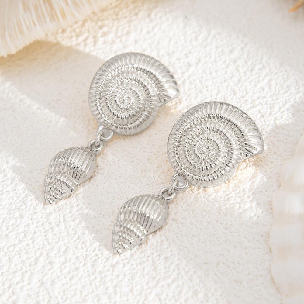 Bohemian Starfish Stud Earrings Scallop Starfish Pendant Earrings Shell Drop Earrings Women