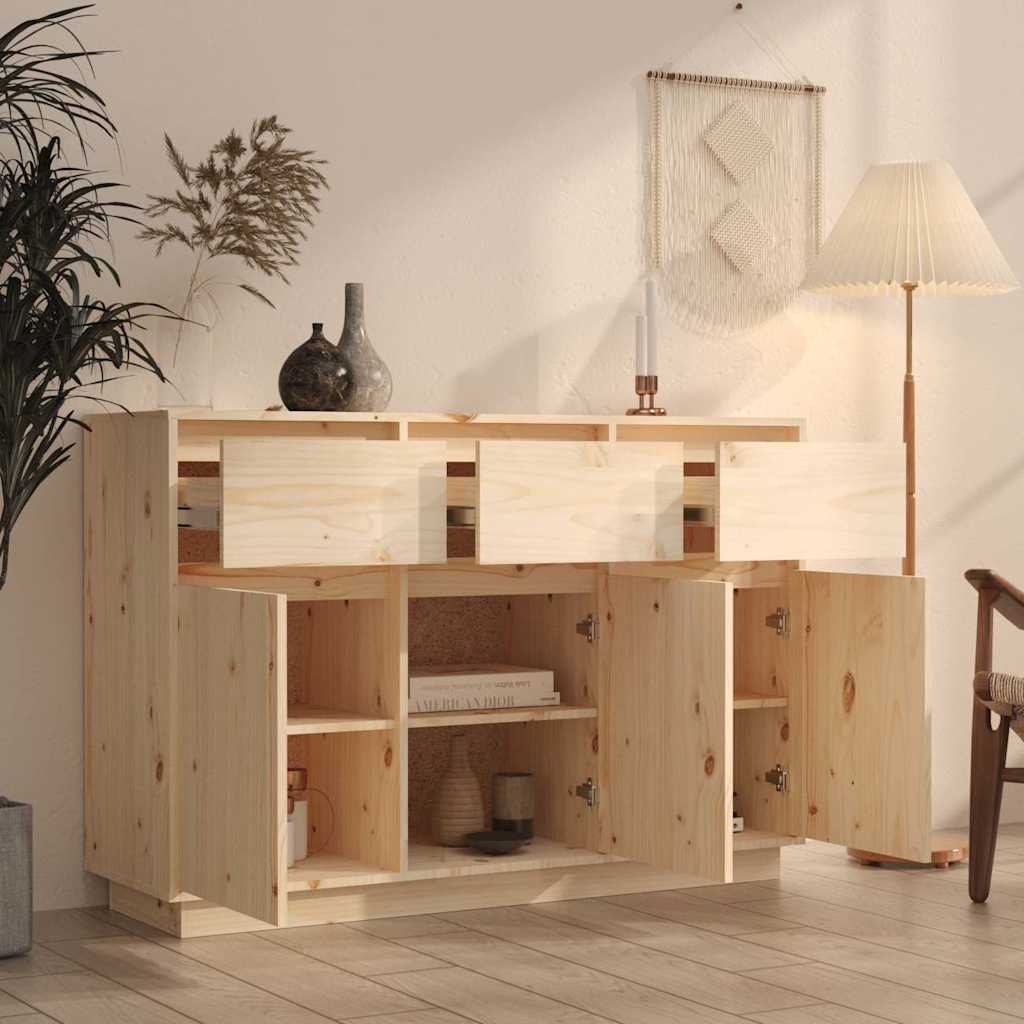 vidaXL Sideboard 111x36x75 cm Massivholz Kiefer