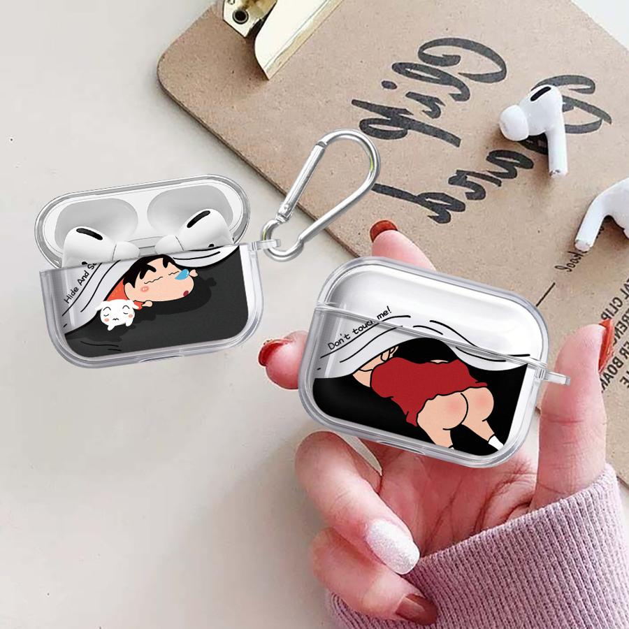 Case For Airpods 1 2 4 Pro Pro3 3 Pro2 Clear Earphone Cases Cover Cute Crayons Shinchan