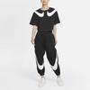 Nike Спортивные штаны женские с большим логотипом Swoosh, флисовые, черные с белым, для женщин DD5583-010