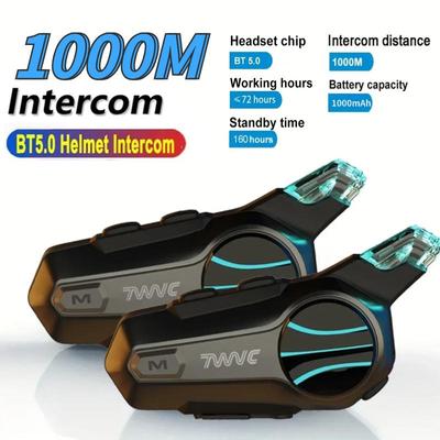 X1 Pro мотоциклетный шлем, интерком, Bluetooth 5,3, гарнитура, коммуникатор, 1000 м, домофон для 2 гонщиков, рация на вынос для езды на открытом воздухе