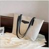 Shoulder Bag for Women Autumn and Winter Cotton Hemp Large Capacity Tote Bag Solid Versatile Shopping Commuter Handbag