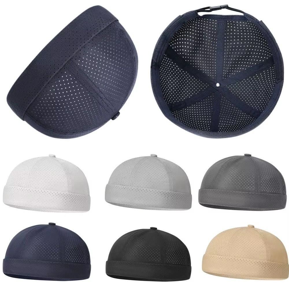 Breathable Men's Landlord Hat Brimless Summer Docker Cap Fashion Dome Melon Cap Unisex