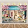 2D plane, 1 piece of spring flower shop background banner, suitable for home, garden, and studio.