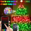 Рождественская гирлянда Разноцветная RGB Гирлянда для рождественской елки Bluetooth Гирлянда с USB-зарядкой Приложение Сказочные огни Украшение Киберспортивная комната