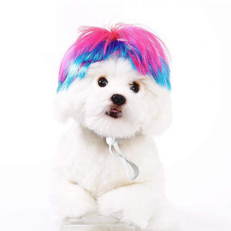 Кошка Собака Домашние животные Парики Головной убор Забавный костюм Щенок Трансвестит Косплей Одевание Милые питомцы Набор для волос Забавный реквизит Головные уборы Аксессуары