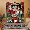 Custom Name Personalized Betty Boop Print Blanket, Home Decor, Bedroom, Sofa, Camping, Couch, Gifts for Birthday Christmas
