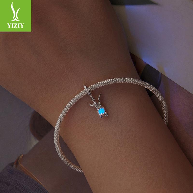 S925 Sterling Silver Luminous Angel Pendant, Smart Luminous Stone Diy Beaded Jewelry Accessories