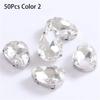 50Pcs/Pack Teardrop Shape Glitter Sewing Rhinestones Diamond Beads Ornament  For Needlework