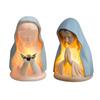 Virgin Mary Night Light Resin Praying Virgin Table Lamp Blessed Mother In Blue Veil Bedside Light Catholic Home Decoration