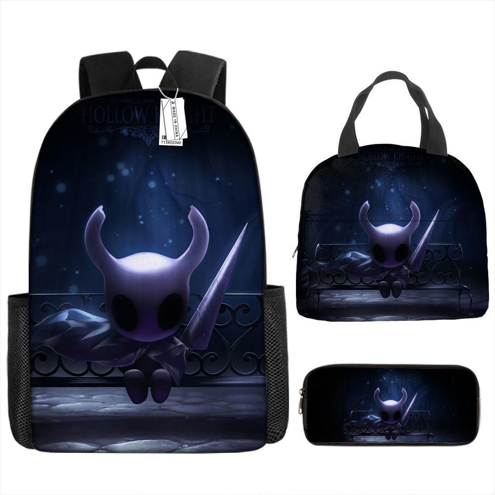 Роскошный Новый Креативный Крутой 3D Печать Hollow Knight 3 шт./Комплект Школьные Рюкзаки для Учеников Рюкзак для Ноутбука Ежедневный Рюкзак Сумка для Ланча Пенал