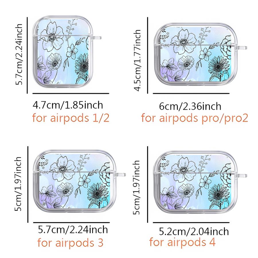 Прозрачные Чехлы для Наушников Чехол Для Airpods 3 Pro2 1 4 Pro 2 Pro3 Линейный Рисунок Цветок