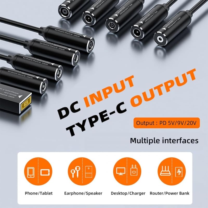 CY cable DC jack 7.9X5.4mm input USB-C Type-C power supply 100W charging cable laptop computer phone PD9V 5V 20V