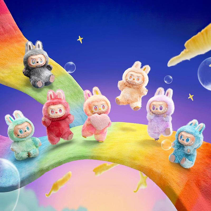 2025Новинка 3.0 плюшевая кукла Лабубу брелок 3-го поколения слепая коробка сердцебиение макарон Happy Guess серия виниловая плюшевая игрушка Trendy Play