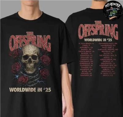 The Offspring 2025 Rose Skull Tour Unisex TShirt Heavy Cotton All Size Unisex T-Shirt