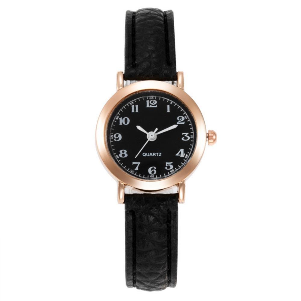 Fashion Soft Leather Strap Student Wristwatch Elegant Round Dial Wrist Watch Adjustable Quartz Clock For Men and Women