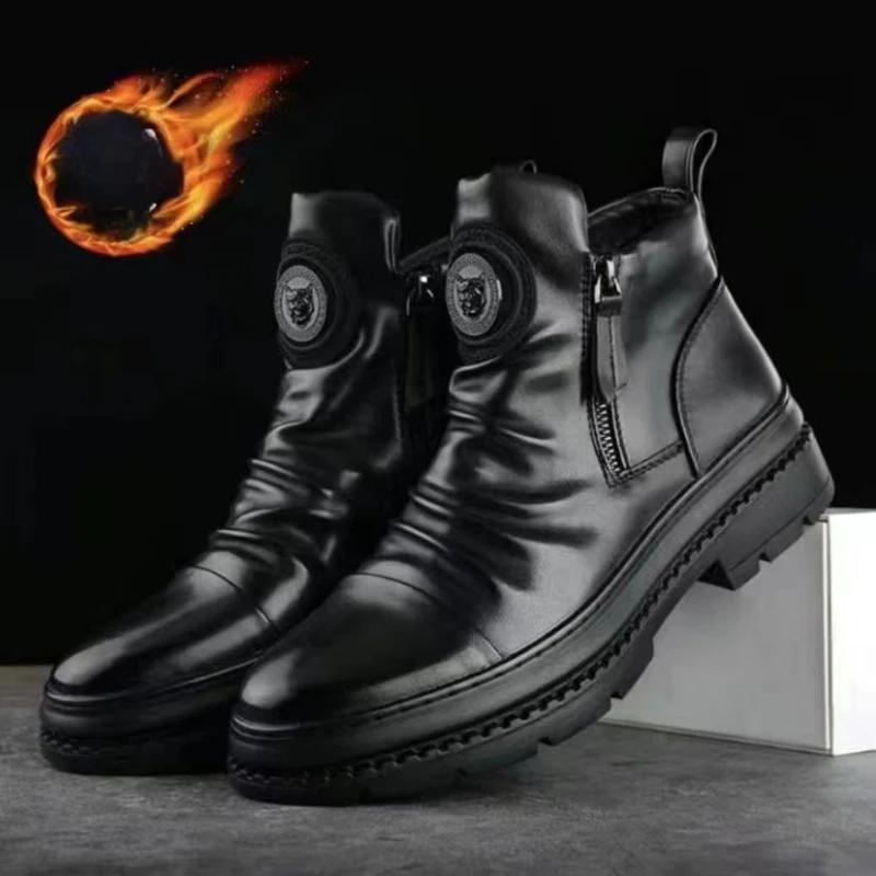 Модные новые роскошные мужские ботильоны в британском стиле с высоким верхом, мужские туфли, кожаные ботинки на молнии в стиле ретро для мужчин, ботинки Zapatillas Hombre
