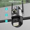8MP 4K Wifi IP Camera Outdoor 4X Zoom Dual Lens Dual Screens PTZ Camera Ai Auto Tracking CCTV Surveillance Video Camera ICSEE