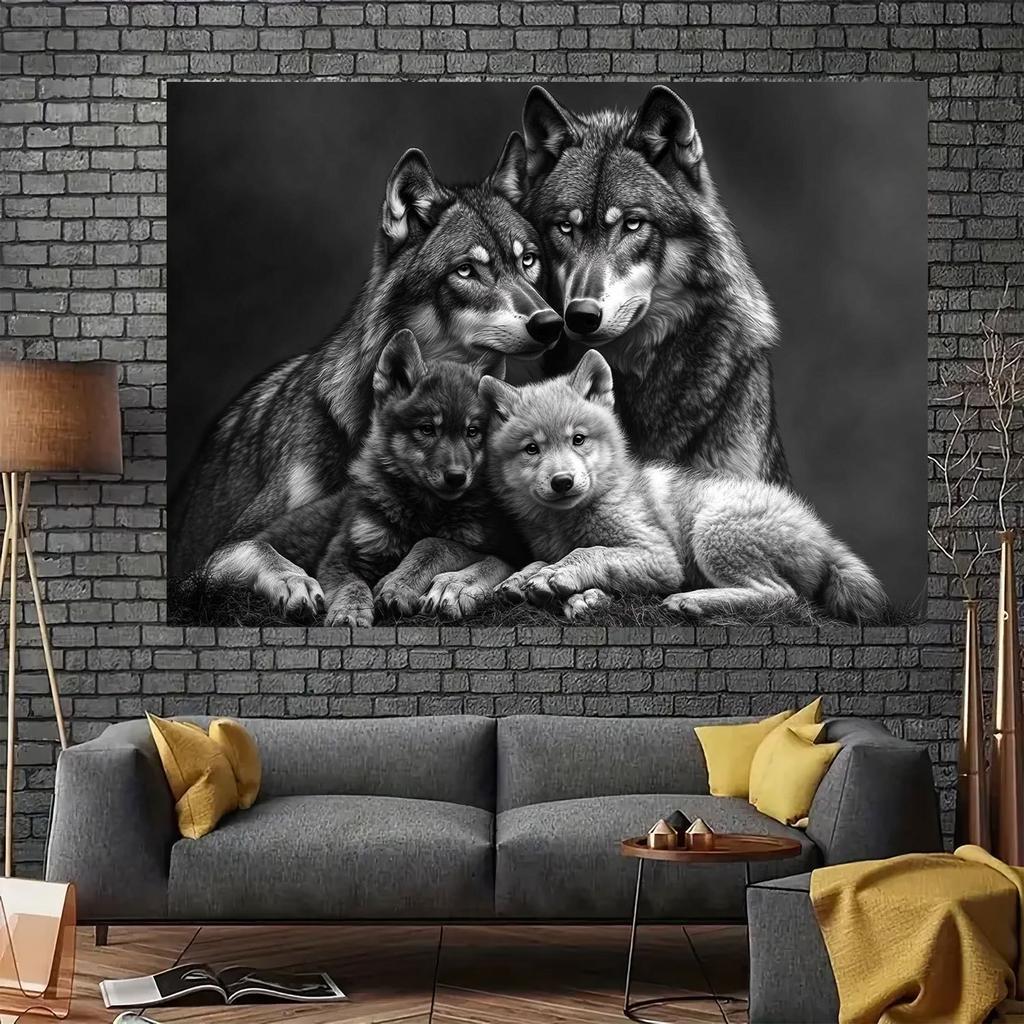 2D plane, 1 piece with wolf family background - suitable for weddings, birthdays, anniversaries