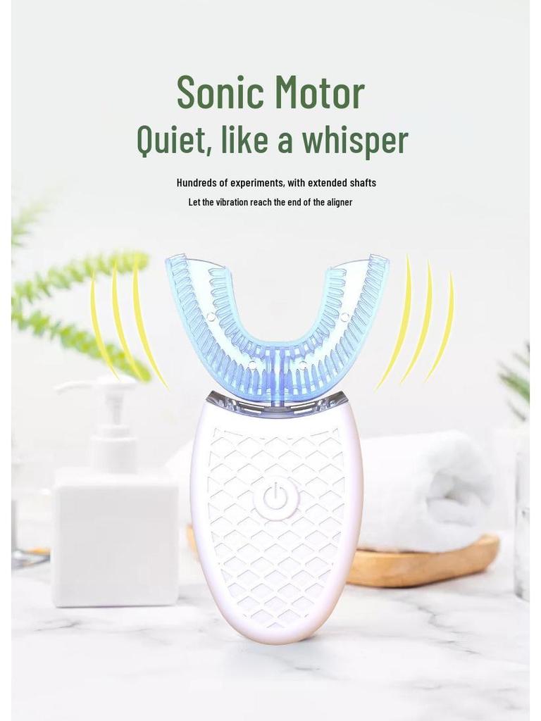 Rechargeable Ultrasonic U-shaped Whitening Toothbrush for Lazy People