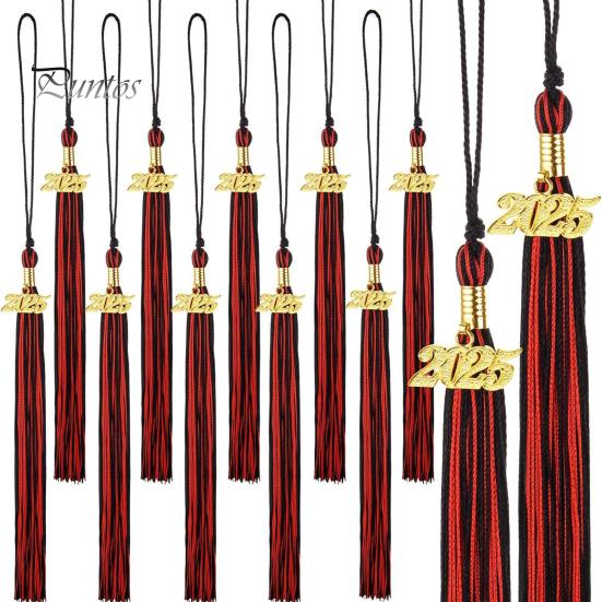 Кисточка для выпускного с подвеской 2025 года, в наличии разные цвета, стиль цветных блоков, длина 40 см, кисточка для рожка на выпускной для школьного сезона