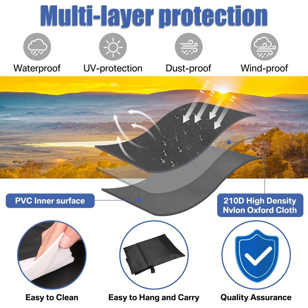 Waterproof Parasol Cover 210D PU Coating Heavy Duty Garden Parasol Cover with Zipper UV & Weather-Anti Umbrellas Parasol Covers