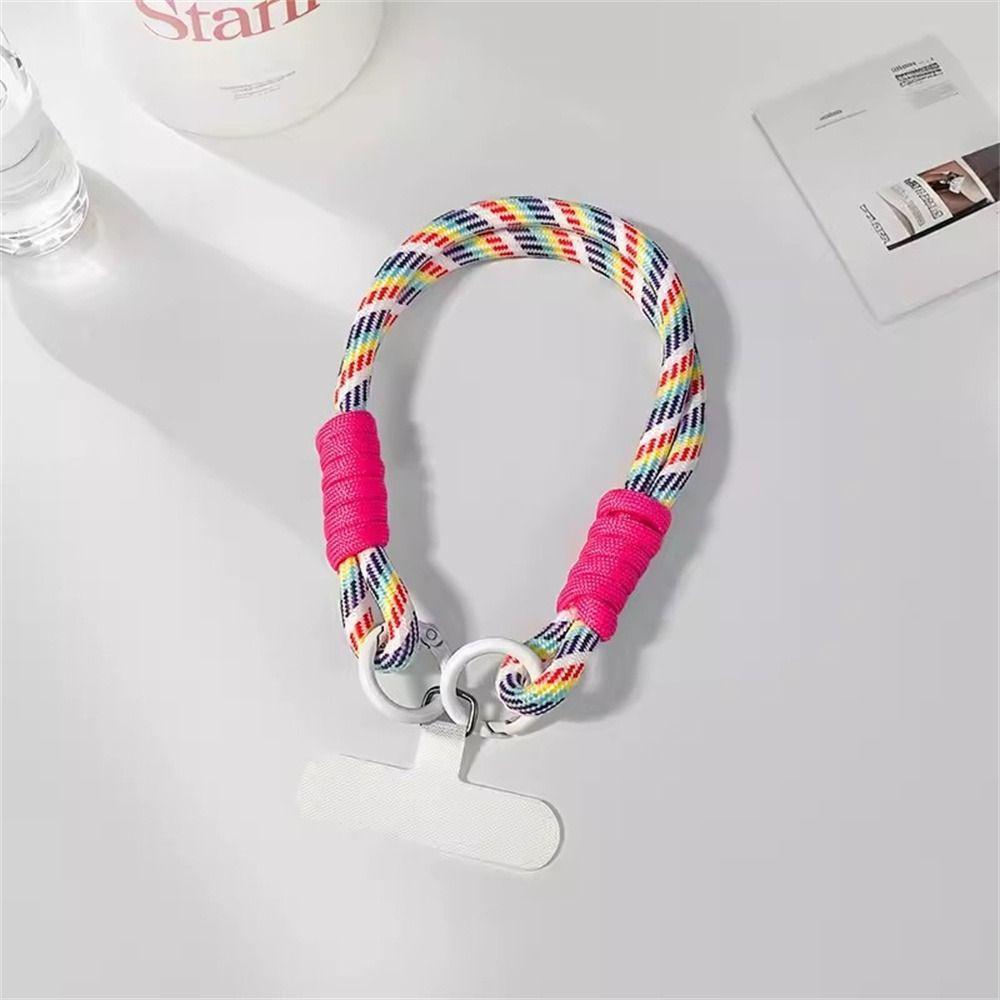 with Patch Mobile Phone Lanyard Braided Phone Hanging Chain Phone Wrist Strap Mobile Case