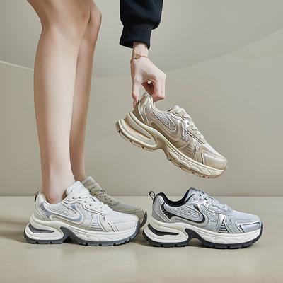 Женские летние туфли Same Dad Shoes со шнуровкой спереди, увеличивающие рост, трендовая повседневная спортивная обувь с дышащей сеткой