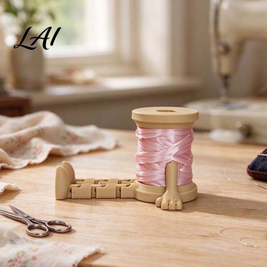 Movable Leg Figurine Spool Figure Ornament with Articulated Legs 3D Printed Shelf Modern Home Accessories Sitter Collectible for Shelf Office Desk