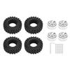 1.0 Beadlock Wheel Rim with Tires 6 Holes Aluminum Alloy RC Beadlock Wheel Hub for 124 RC Crawler