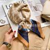 Versatile fashion floral 71 imitation silk square scarf scarf high-end polka dot neck silk scarf rhombus spring