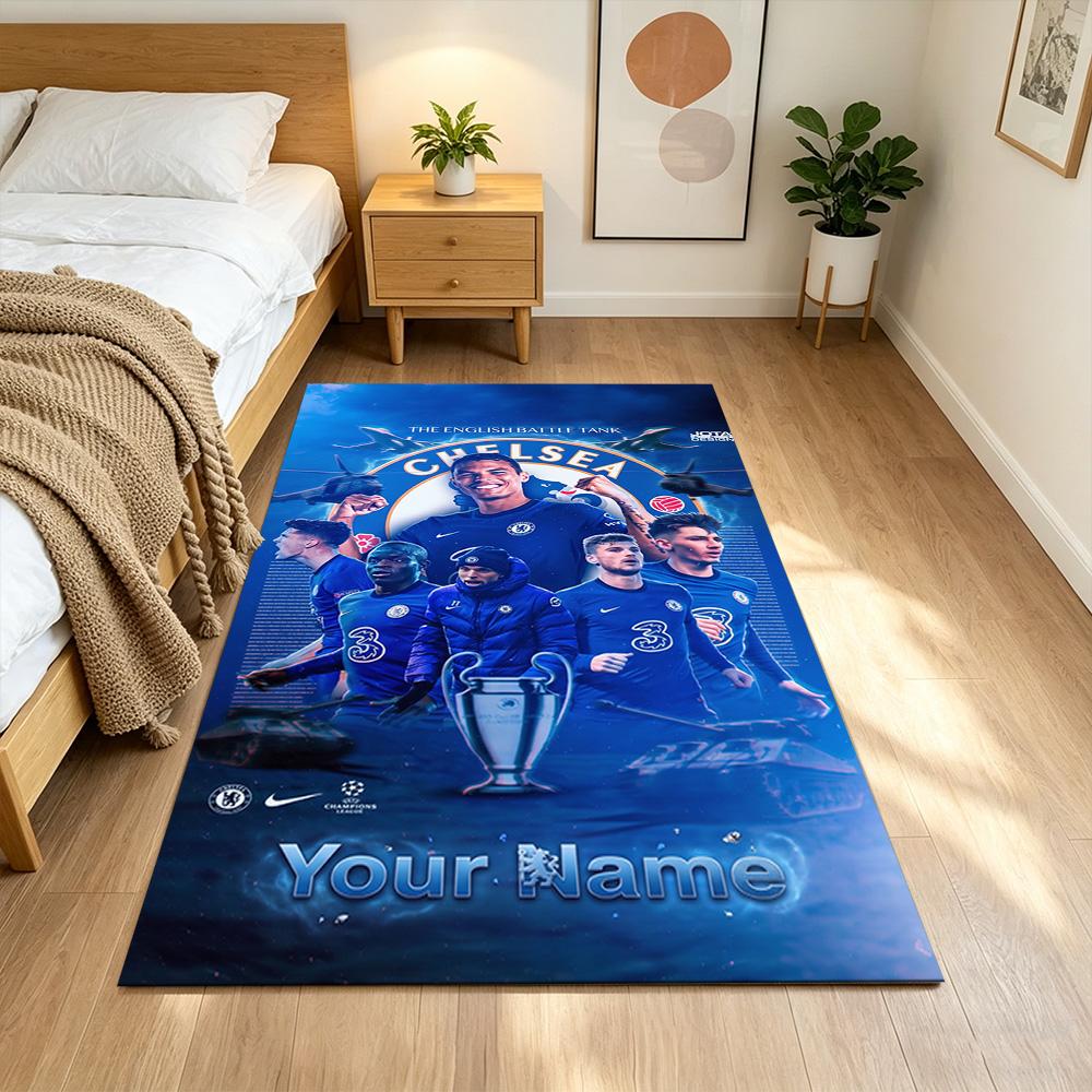 Chelsea Fc Football Player Customized Name Area Rug Design for Entryway Study room Dining Room Game Room Antislip Carpet Anime Office Decor