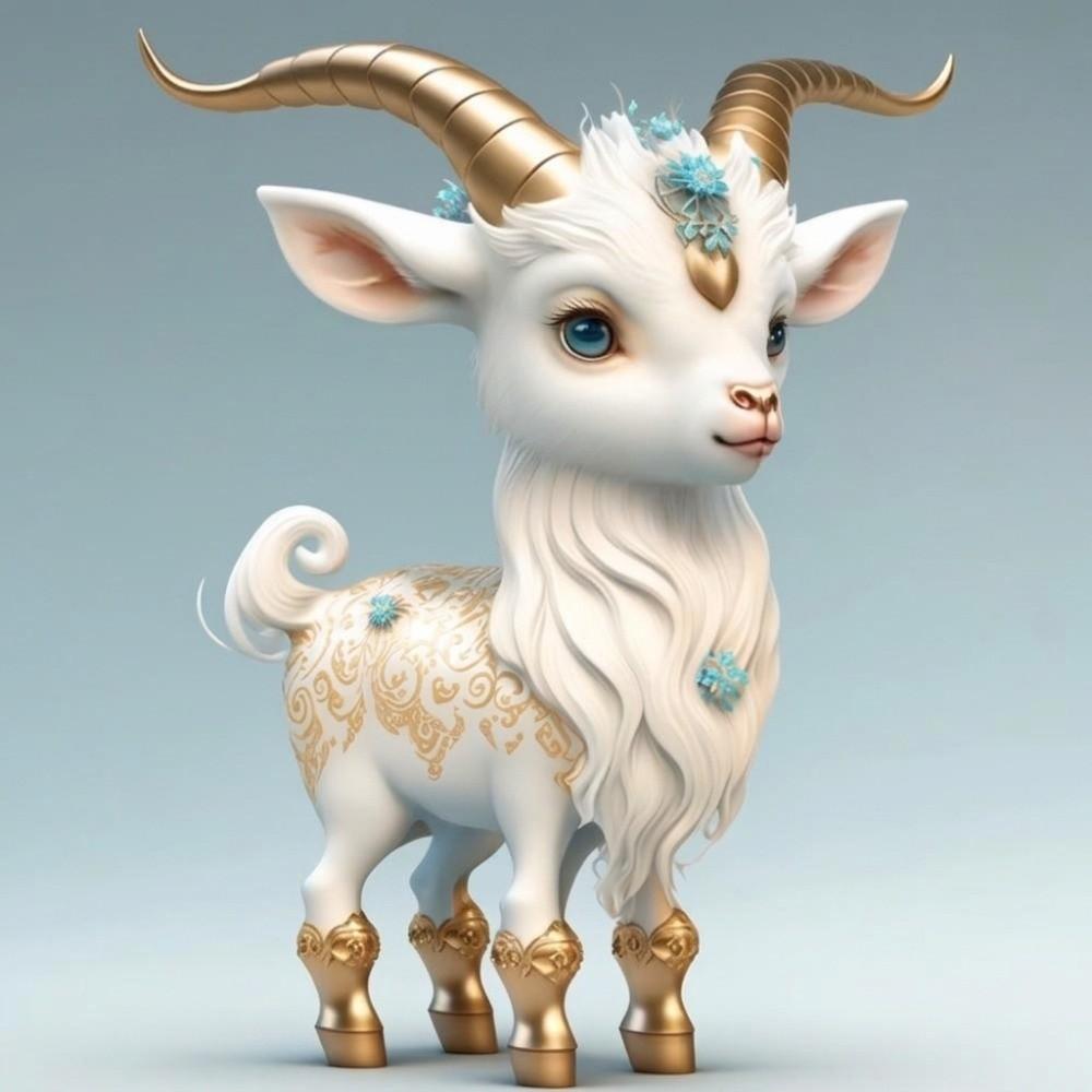 2D Flat Goat Pendant Shining Animal Hanging Decoration Christmas Tree Ornament Holiday Party Decor