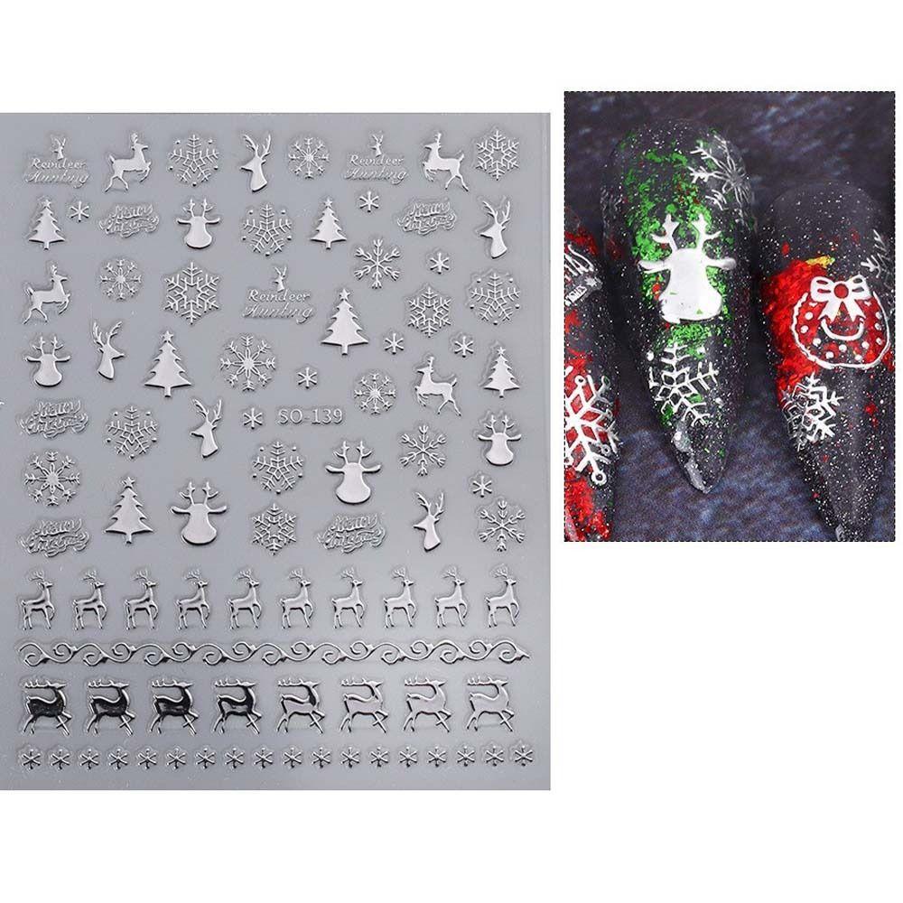 Manicure Ornaments Christmas Bronzing Nail Stickers Christmas Bronzing Nail Decals  Girls