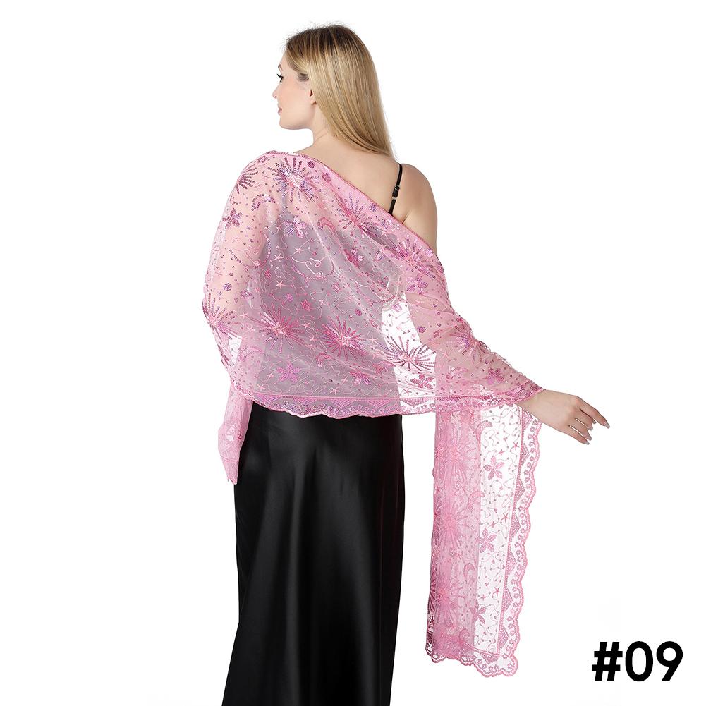 Луна, звезда, блестки, шаль, накидка для вечерних платьев, свадебный декор, шарф, элегантный хиджаб, покрывало для праздников Рамадана, женская скромная модная шаль