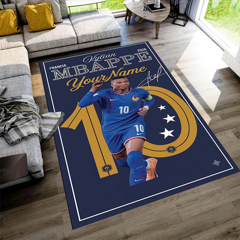 Mbappe Customized Name Carpet Design for Living Rooms Study room Decorate room Hallway Anti-slip Rug Decorate Offices Birthday/Christmas Gift