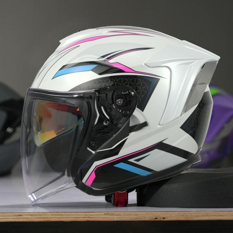 3/4 Open Face Motorcycle Helmet Men Adult Full Coverage DOT ECE Certified Use ABS Material Lightweight Safety Gear