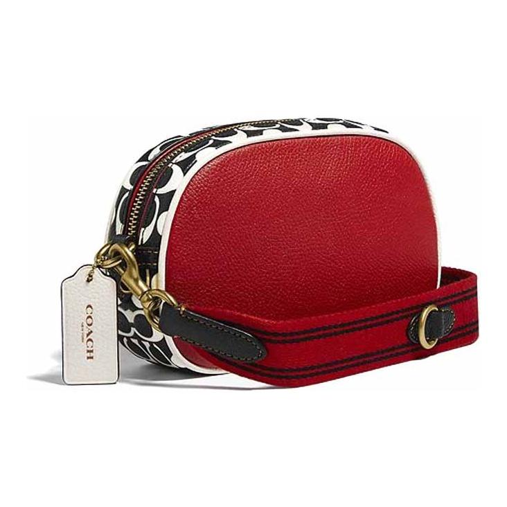 Coach X Disney X Keith Haring Коллаборация Камера 19 Значок Форма Микки Кожаная Сумка для Камеры Женская Сумка на Плечо Красная C1141-B4RGO