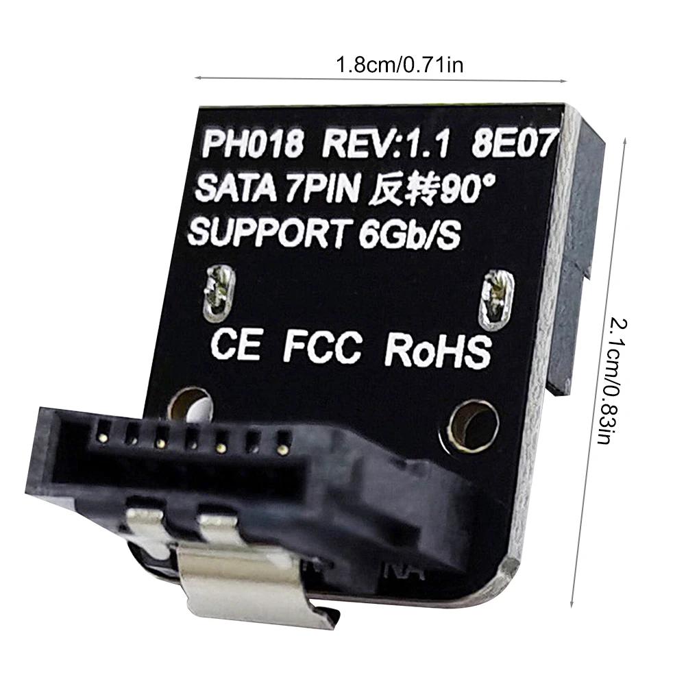 Адаптер SATA 7Pin (мама) к 7pin (папа) с угловым разъемом 90 градусов, 6 Гбит/с, верхний/нижний, для настольных ПК, SSD, HDD