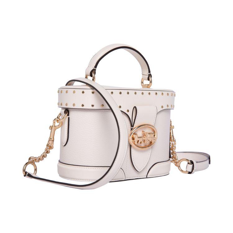 Coach Georgie 20 Кожаная сумка-коробка в винтажном стиле с заклепками Женские сумки Белый 5506-IMCHK